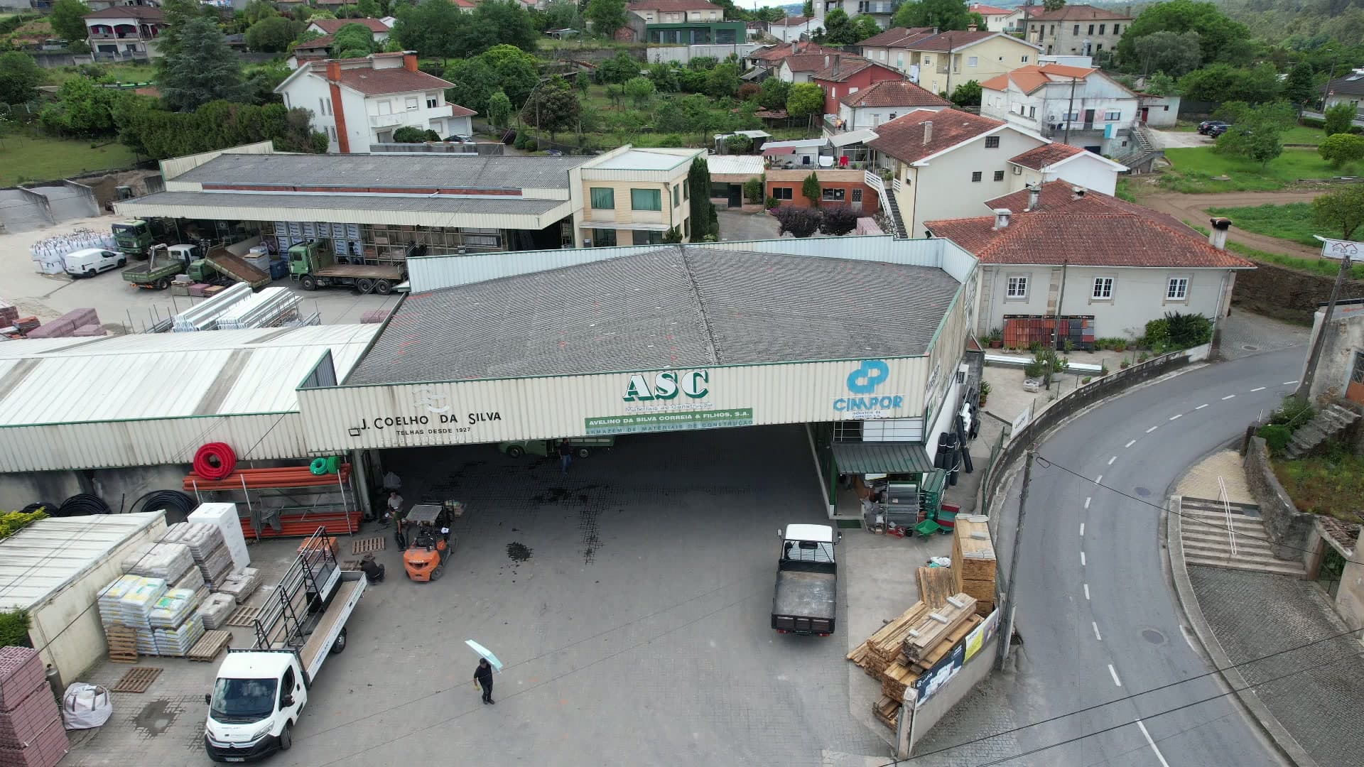 Vista aérea do complexo da ASC em Padim da Graça, Braga